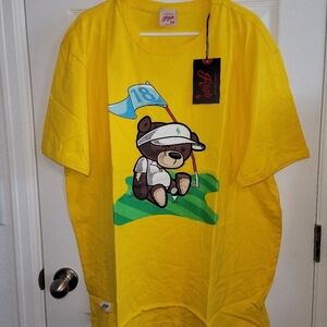 NWT RGBT Unisex Teddy Bear Playing Golf Short Sleeve Crew Neck T-shirt SZ 3XL